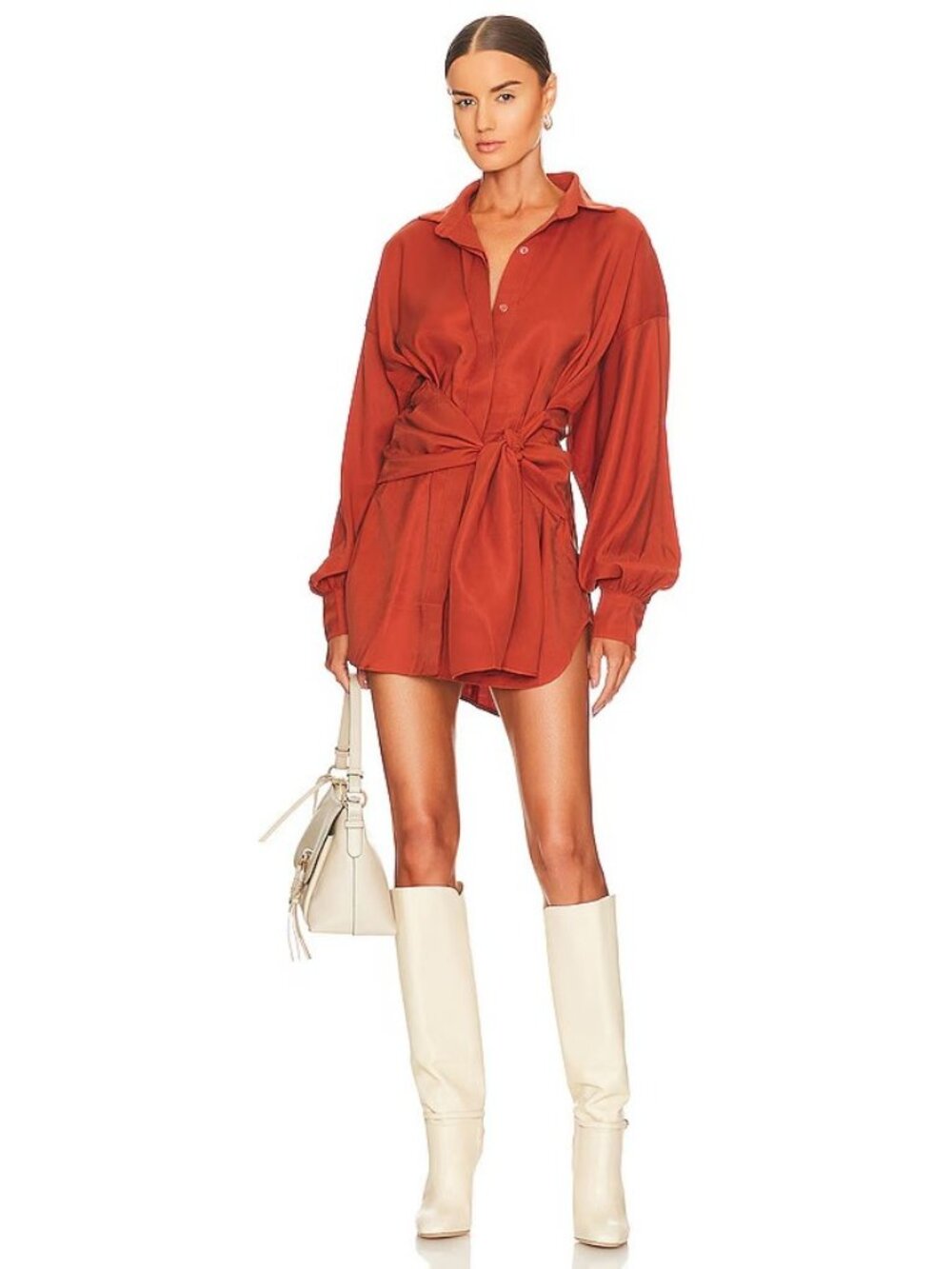 NONchalant Label Dafne Dress in Rust Orange